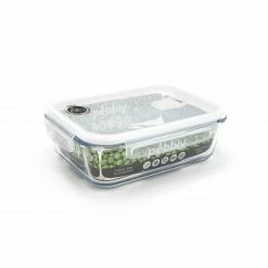 Le moins cher ⭐ Boîte de Conservation en Verre Rectangle 1,5 L Pebbly 😀