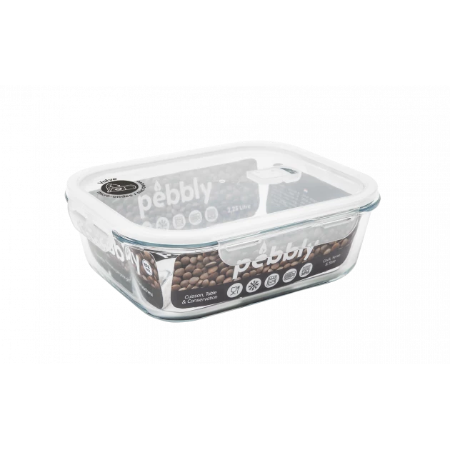 Vente flash ⌛ Boîte de Conservation en Verre Rectangle 2,25 L Pebbly 😀 3 Vente flash ⌛ Boîte de Conservation en Verre Rectangle 2,25 L Pebbly 😀