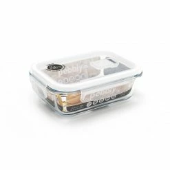 Nouveau ⌛ Boîte de Conservation en Verre Rectangle 650 ml Pebbly ✨