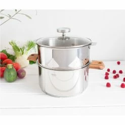 Sortie 😀 Casserole et Cuit Vapeur Inox Ø 20 cm Anses Olivier Biome Cristel 🧨