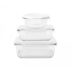 Meilleur prix 🤩 Lot 3 Boîtes de Conservation en Verre Pebbly ❤️