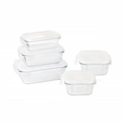 Promo 🎁 Lot 5 Boîtes de Conservation en Verre Pebbly 😍