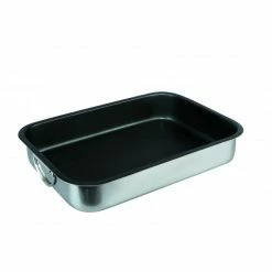 Acheter ⌛ Plat à Rôtir Inox Antiadhérent 35 x 26 cm x H 6,5 cm Ibili ⌛
