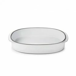 Vente flash ❤️ Plat Oblong Blanc Cumulus 34 x 25 cm Caractère Culinaire Revol ❤️