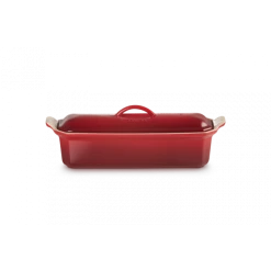 Nouveau ⌛ Terrine Rectangulaire en Céramique avec Presse 32 cm Cerise Le Creuset 😍